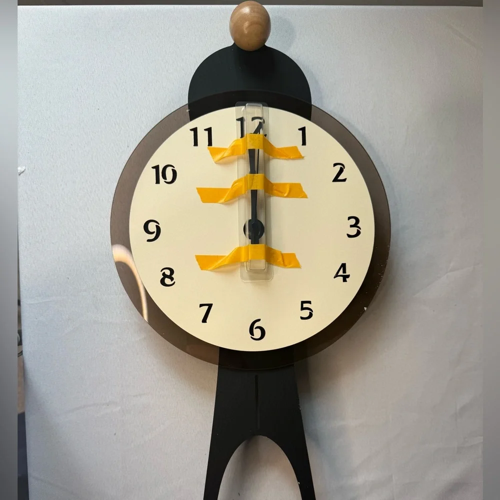 Meisd Black and Cream Wall Clock with Pendulum 22 In. NIB